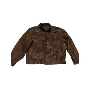 Vintage Wilsons Leather Bomber Jacket Mens Brown Thermal Lined Size‎ M